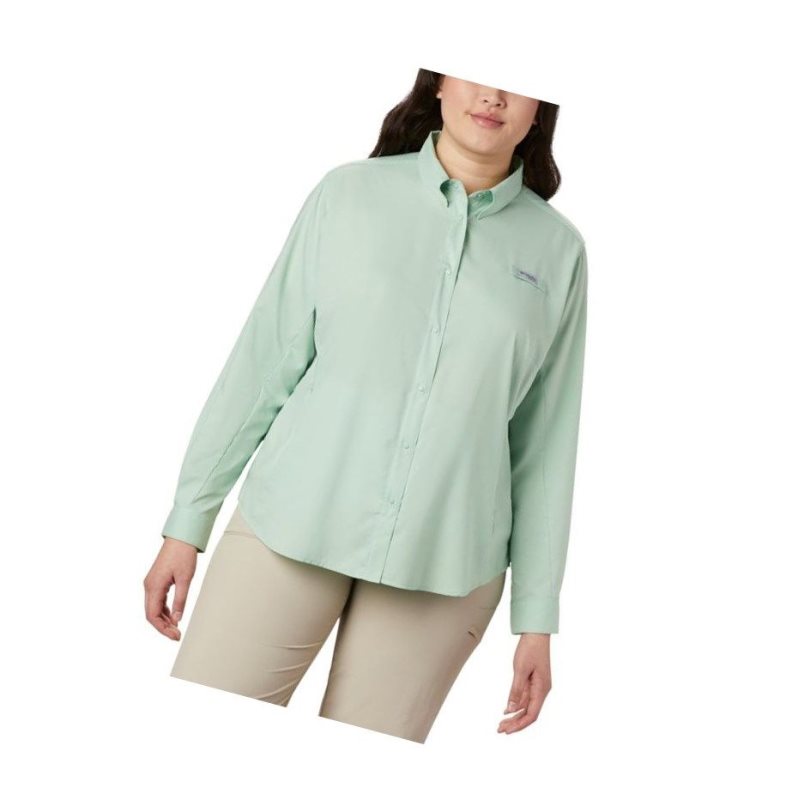 Columbia PFG Tamiami II Long Sleeve Plus Size Gömlek Kadın Nane | 36209-PZWB