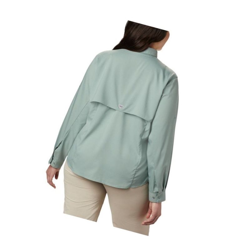 Columbia PFG Tamiami II Long Sleeve Plus Size Gömlek Kadın Açık Yeşil | 08392-TFKE