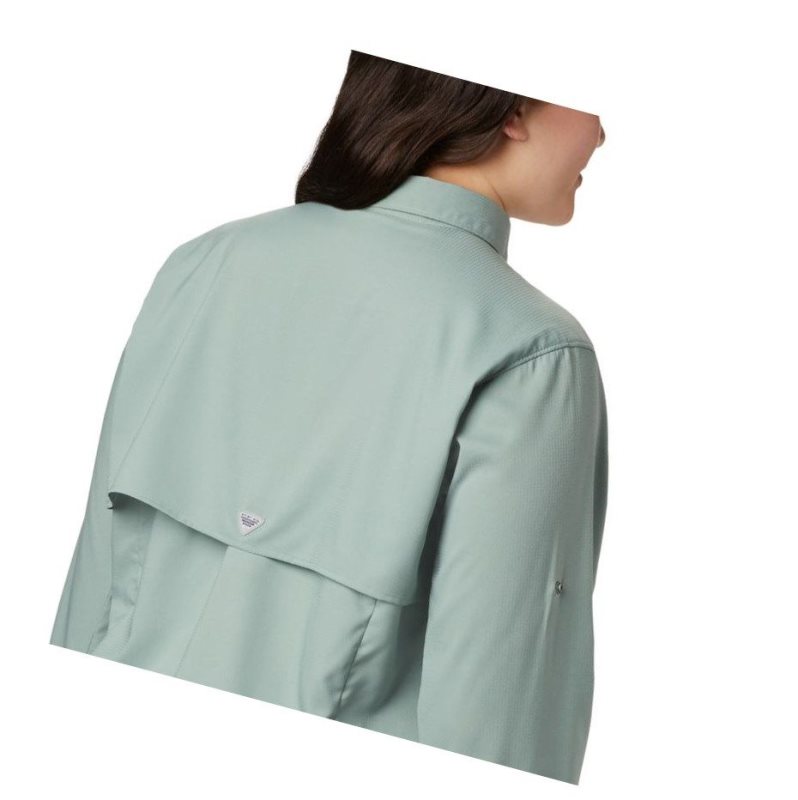 Columbia PFG Tamiami II Long Sleeve Plus Size Gömlek Kadın Açık Yeşil | 08392-TFKE