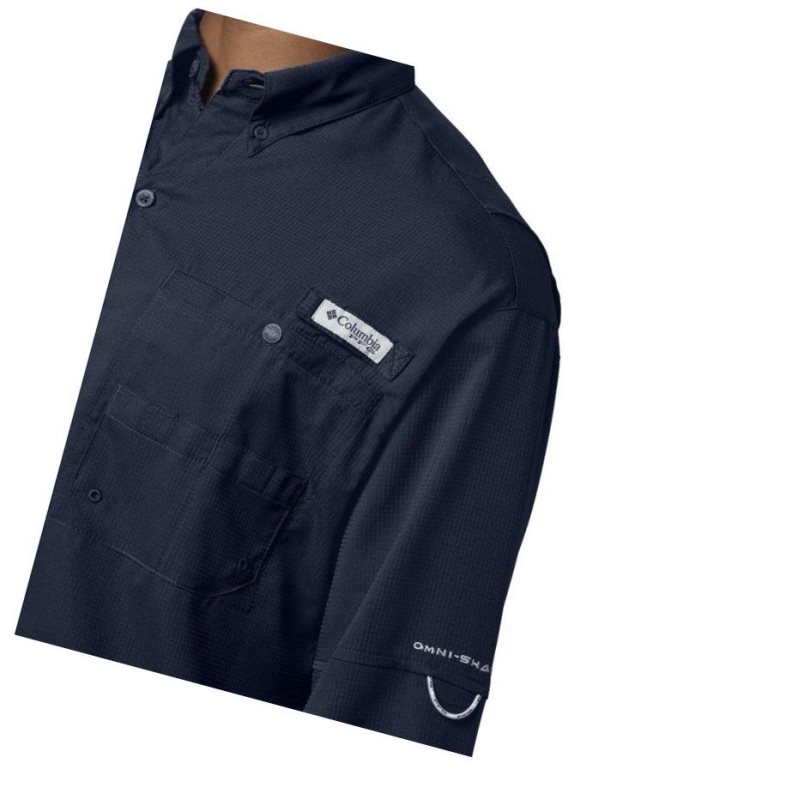 Columbia PFG Tamiami II Long Sleeve Tall Gömlek Erkek Lacivert | 65034-AVGR