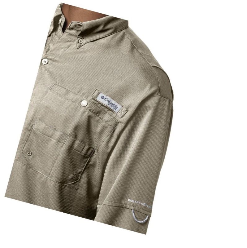 Columbia PFG Tamiami II Long Sleeve Tall Gömlek Erkek Haki | 59327-QSFY