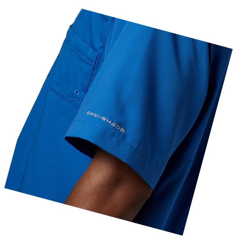 Columbia PFG Tamiami II Short Sleeve Big Gömlek Erkek Mavi | 80952-XPTW