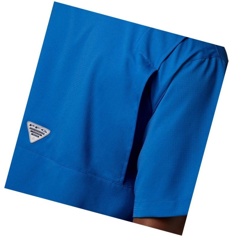 Columbia PFG Tamiami II Short Sleeve Big Gömlek Erkek Mavi | 80952-XPTW
