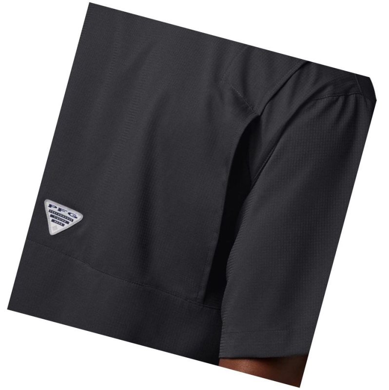 Columbia PFG Tamiami II Short Sleeve Big Gömlek Erkek Siyah | 69038-PLFN