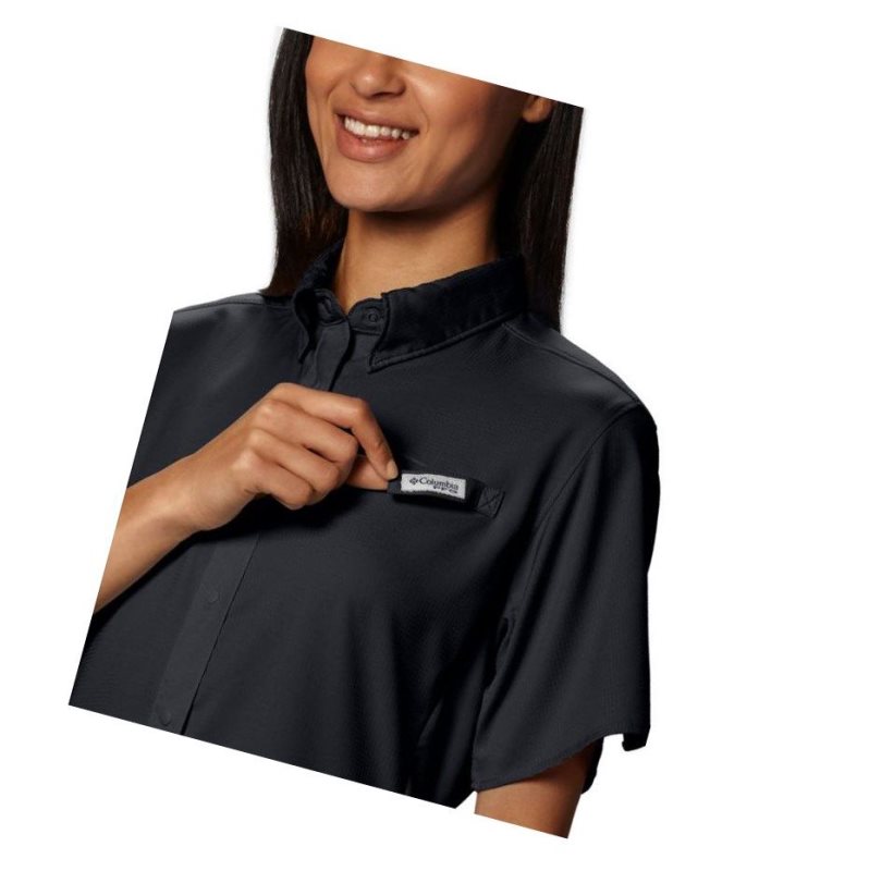 Columbia PFG Tamiami II Short Sleeve Gömlek Kadın Siyah | 79653-BVFW