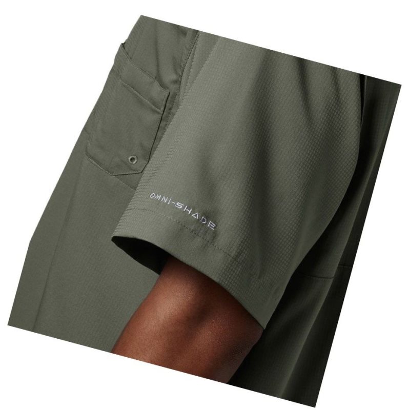 Columbia PFG Tamiami II Short Sleeve Gömlek Erkek Gri Yeşil | 38254-NMXZ