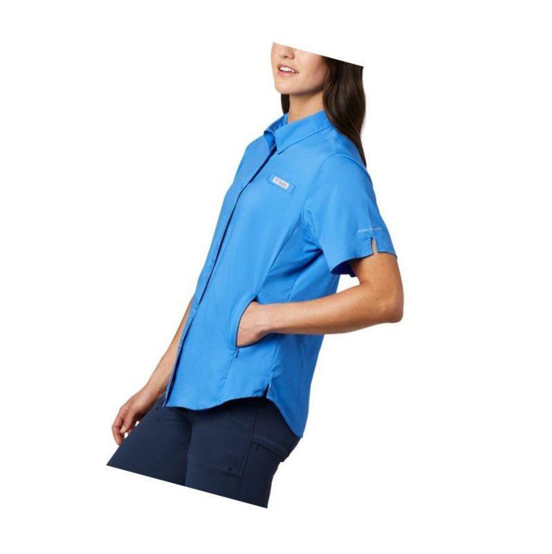 Columbia PFG Tamiami II Short Sleeve Gömlek Kadın Mavi | 04913-SAXB