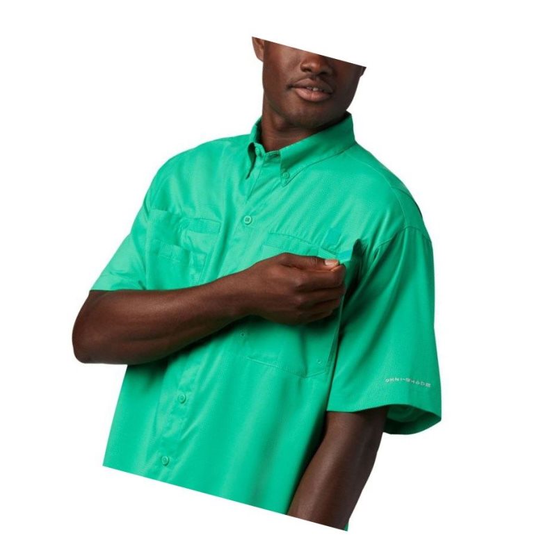 Columbia PFG Tamiami II Short Sleeve Gömlek Erkek Açık Yeşil | 03521-TURD