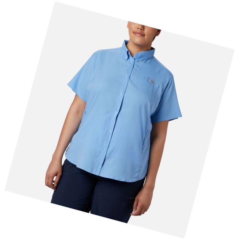 Columbia PFG Tamiami II Short Sleeve Plus Size Gömlek Kadın Beyaz | 72546-GAKB
