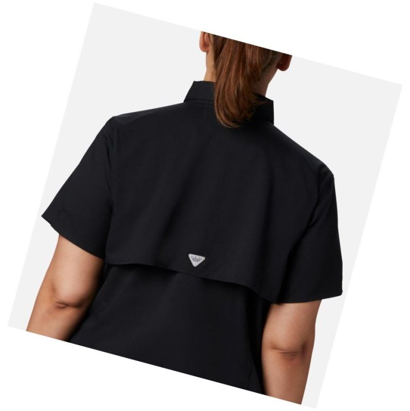 Columbia PFG Tamiami II Short Sleeve Plus Size Gömlek Kadın Siyah | 47803-BHYS