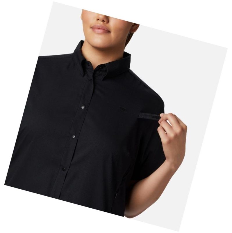 Columbia PFG Tamiami II Short Sleeve Plus Size Gömlek Kadın Siyah | 47803-BHYS