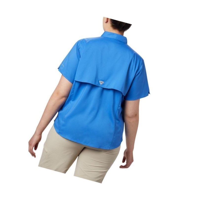 Columbia PFG Tamiami II Short Sleeve Plus Size Gömlek Kadın Mavi | 27398-MVTI