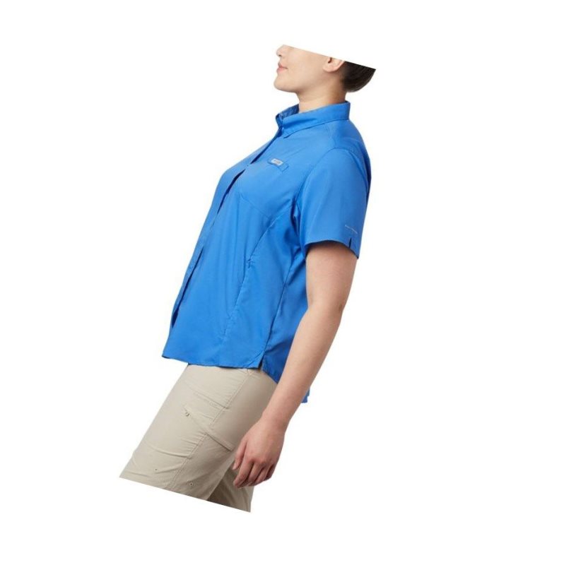 Columbia PFG Tamiami II Short Sleeve Plus Size Gömlek Kadın Mavi | 27398-MVTI
