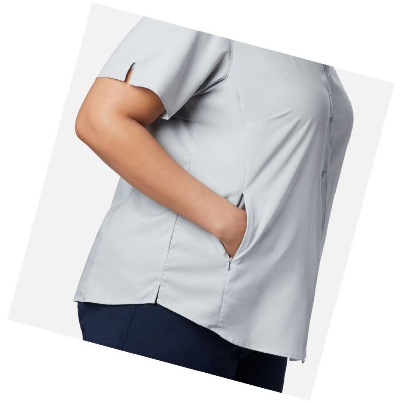 Columbia PFG Tamiami II Short Sleeve Plus Size Gömlek Kadın Gri | 19358-UHAC
