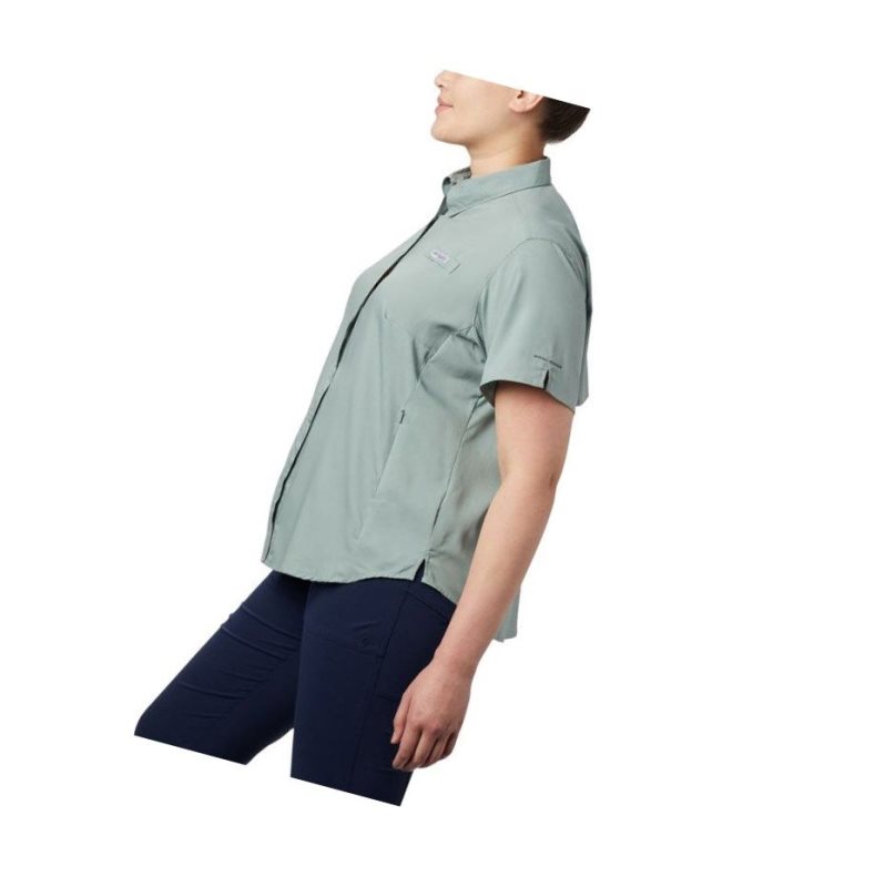 Columbia PFG Tamiami II Short Sleeve Plus Size Gömlek Kadın Açık Yeşil | 09846-FSOK