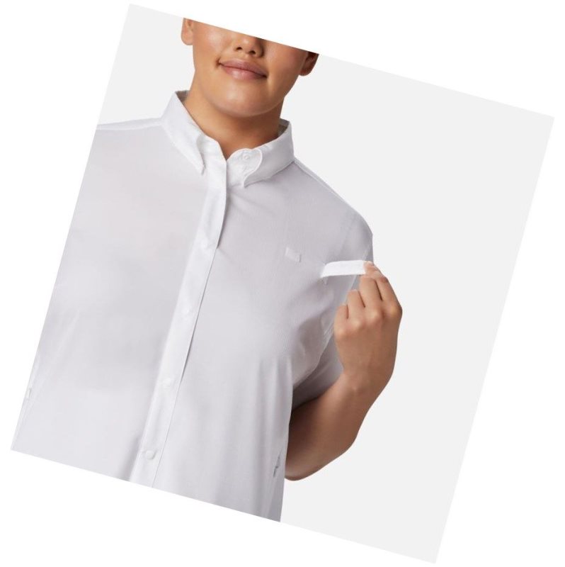 Columbia PFG Tamiami II Short Sleeve Plus Size Gömlek Kadın Beyaz | 08261-JFXE