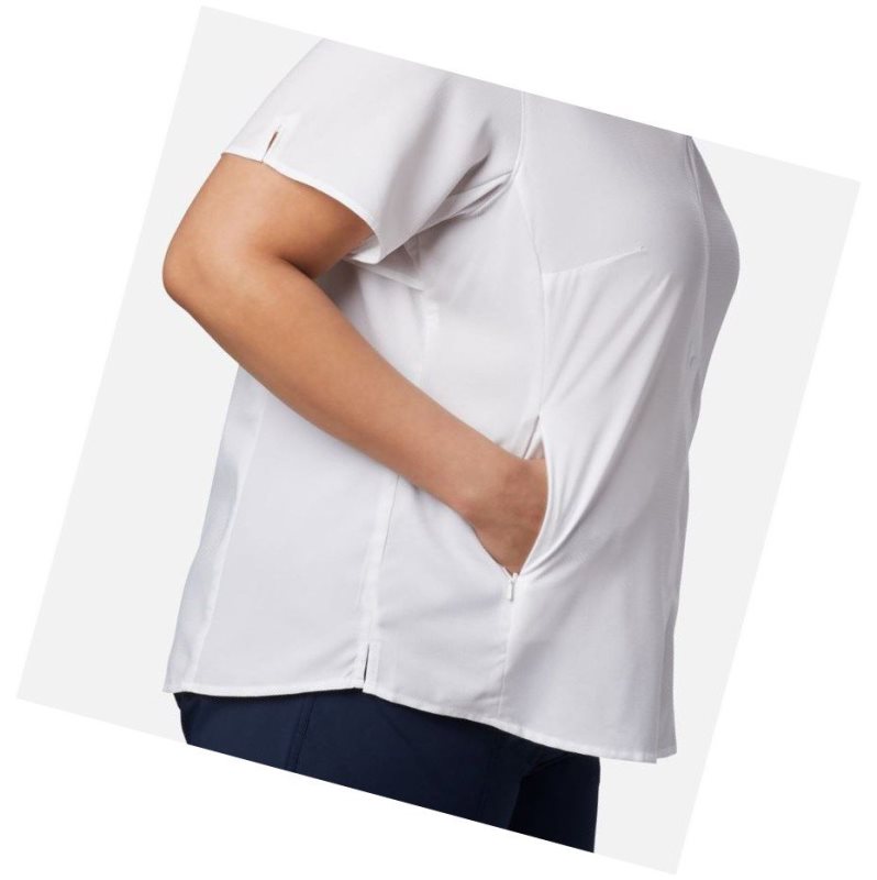 Columbia PFG Tamiami II Short Sleeve Plus Size Gömlek Kadın Beyaz | 08261-JFXE