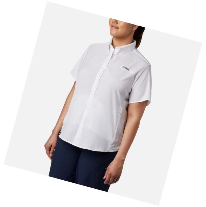 Columbia PFG Tamiami II Short Sleeve Plus Size Gömlek Kadın Beyaz | 08261-JFXE