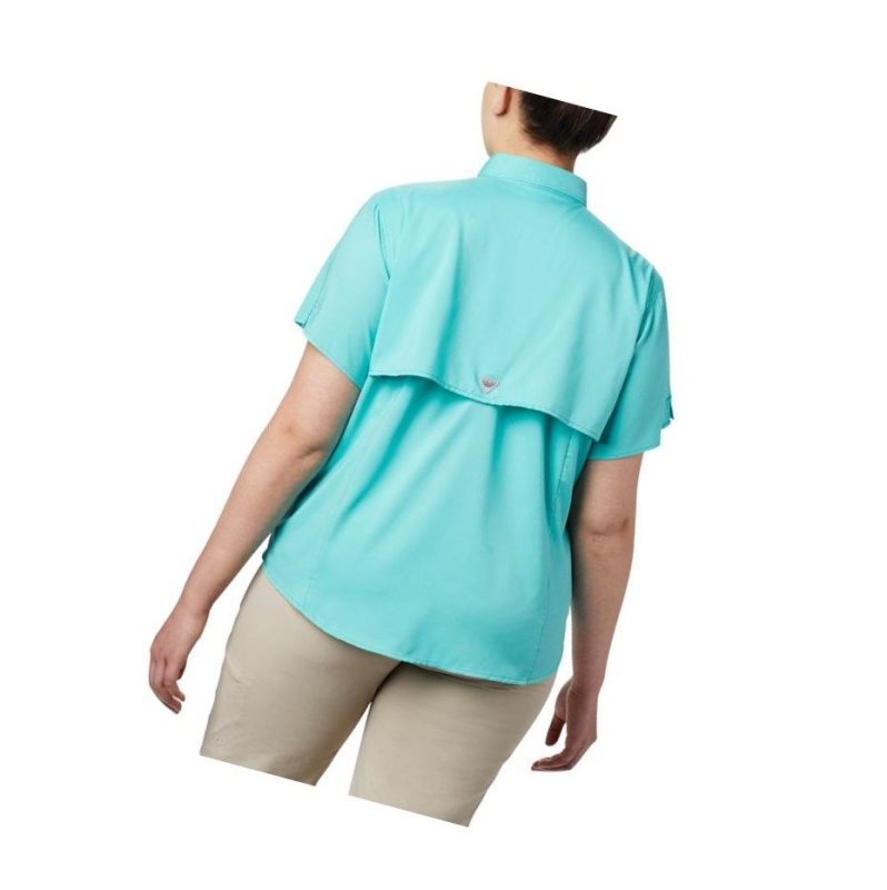 Columbia PFG Tamiami II Short Sleeve Plus Size Gömlek Kadın Mavi | 08195-BFZA