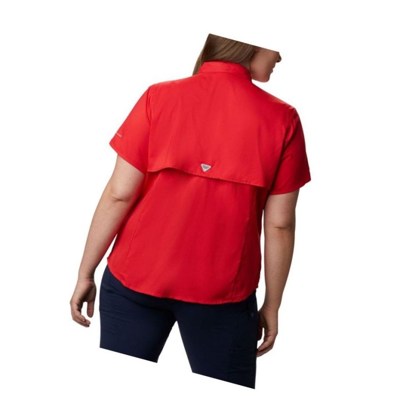 Columbia PFG Tamiami II Short Sleeve Plus Size Gömlek Kadın Kırmızı | 85761-XGPC