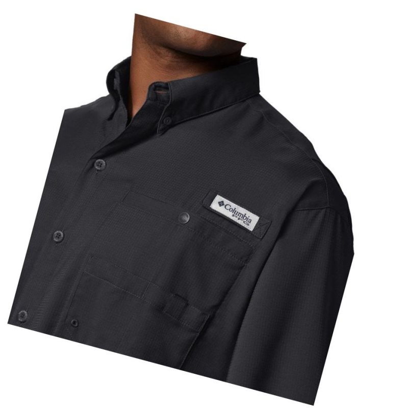 Columbia PFG Tamiami II Short Sleeve Tall Gömlek Erkek Siyah | 67392-IHXU