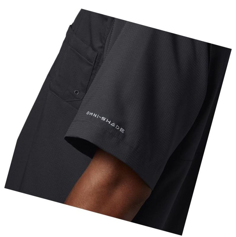 Columbia PFG Tamiami II Short Sleeve Tall Gömlek Erkek Siyah | 67392-IHXU