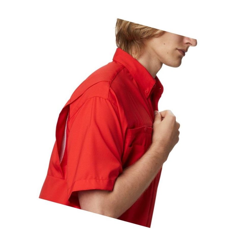 Columbia PFG Tamiami II Short Sleeve Tall Gömlek Erkek Kırmızı | 34581-CQTY