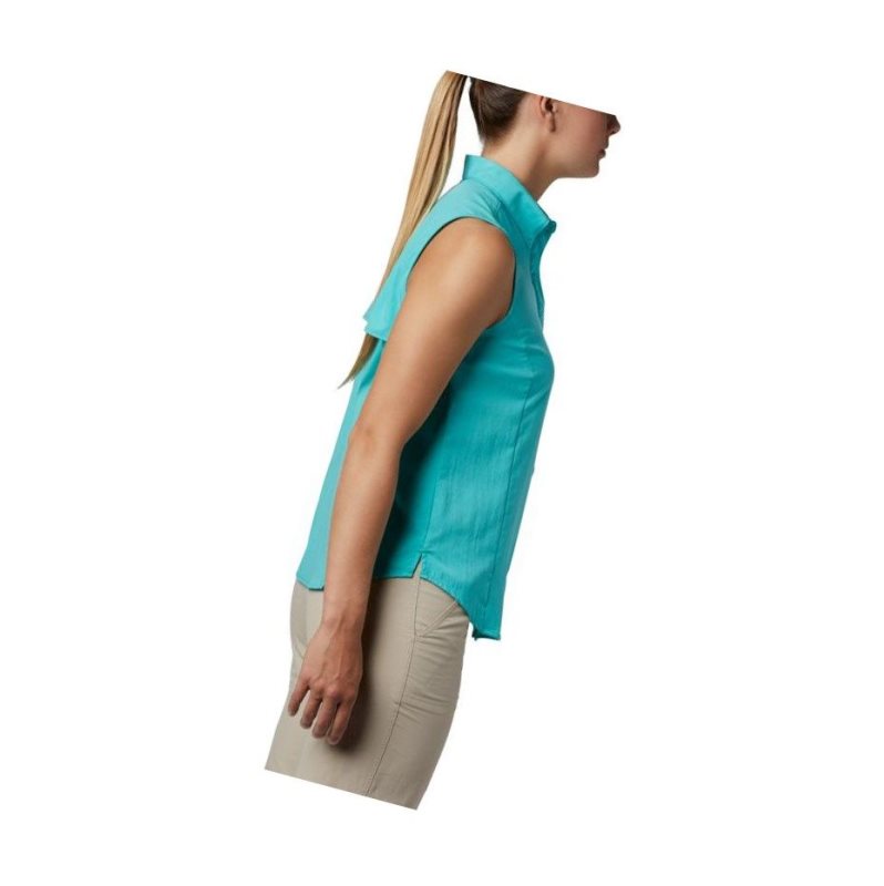 Columbia PFG Tamiami Sleeveless Gömlek Kadın Mavi | 84203-OGYF