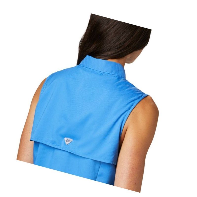 Columbia PFG Tamiami Sleeveless Gömlek Kadın Mavi | 03846-PCKE