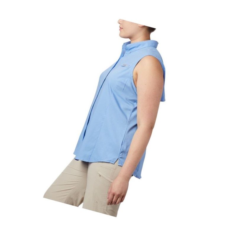 Columbia PFG Tamiami Sleeveless Plus Size Gömlek Kadın Beyaz | 84079-NWUJ