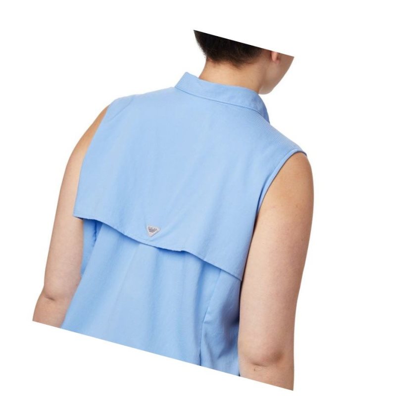 Columbia PFG Tamiami Sleeveless Plus Size Gömlek Kadın Beyaz | 84079-NWUJ
