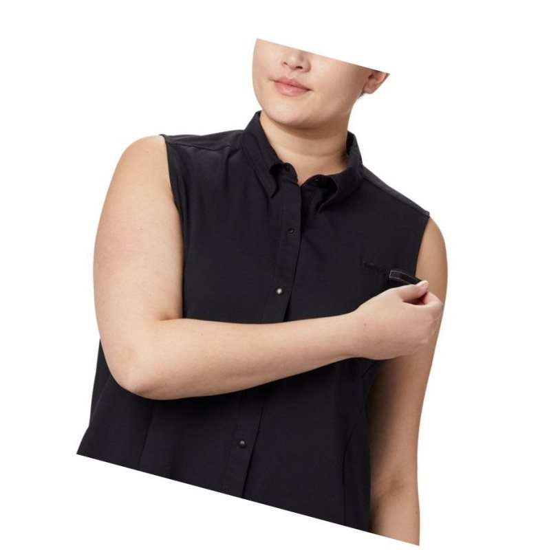 Columbia PFG Tamiami Sleeveless Plus Size Gömlek Kadın Siyah | 41597-TIRV