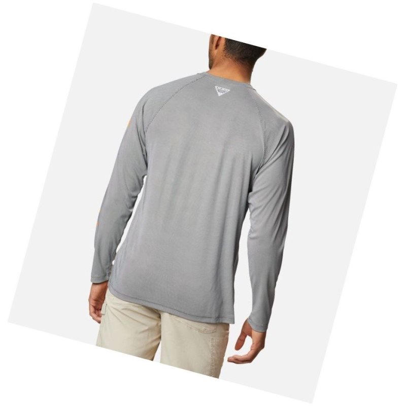 Columbia PFG Terminal Deflector Long Sleeve Big Sweatshirt Erkek Koyu Gri | 25807-WIHY