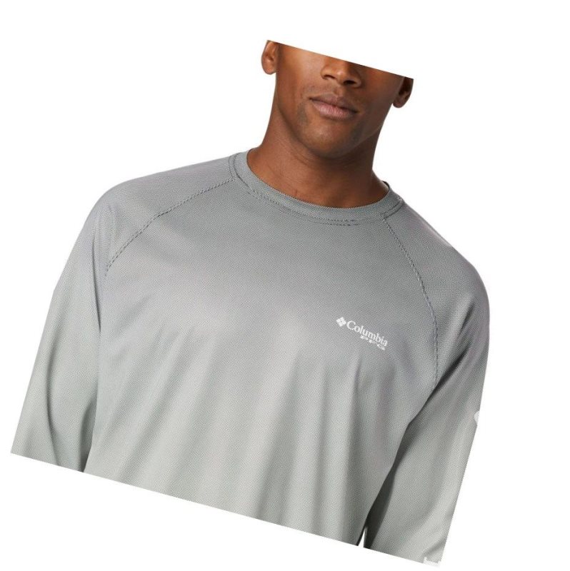 Columbia PFG Terminal Deflector Printed Long Sleeve Sweatshirt Erkek Siyah | 69724-MPHD