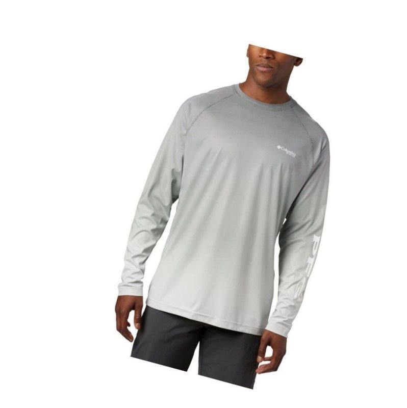 Columbia PFG Terminal Deflector Printed Long Sleeve Sweatshirt Erkek Siyah | 69724-MPHD