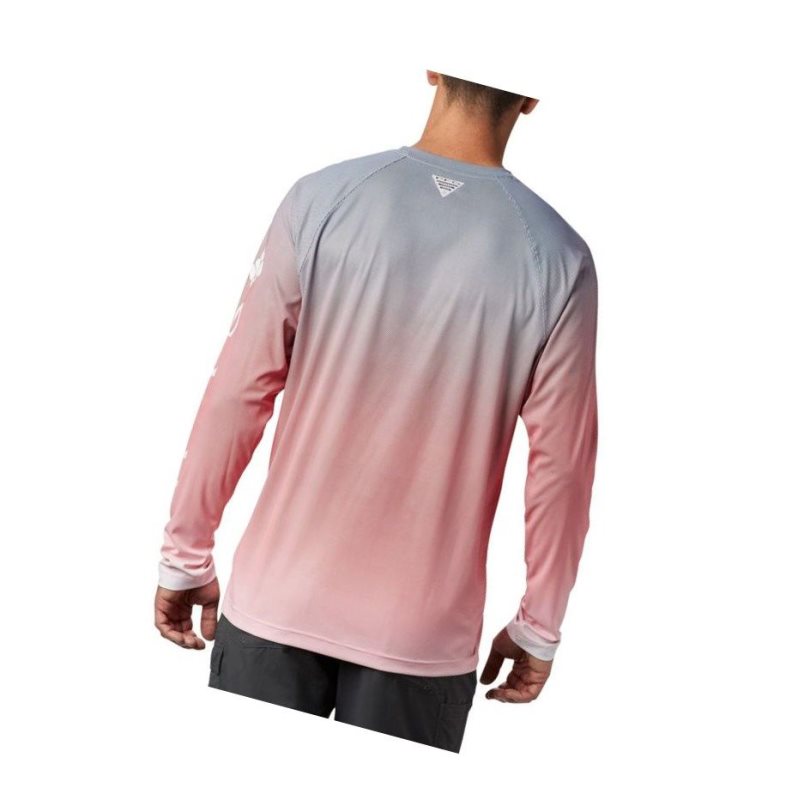 Columbia PFG Terminal Deflector Printed Long Sleeve Sweatshirt Erkek Kırmızı | 54310-GWYE