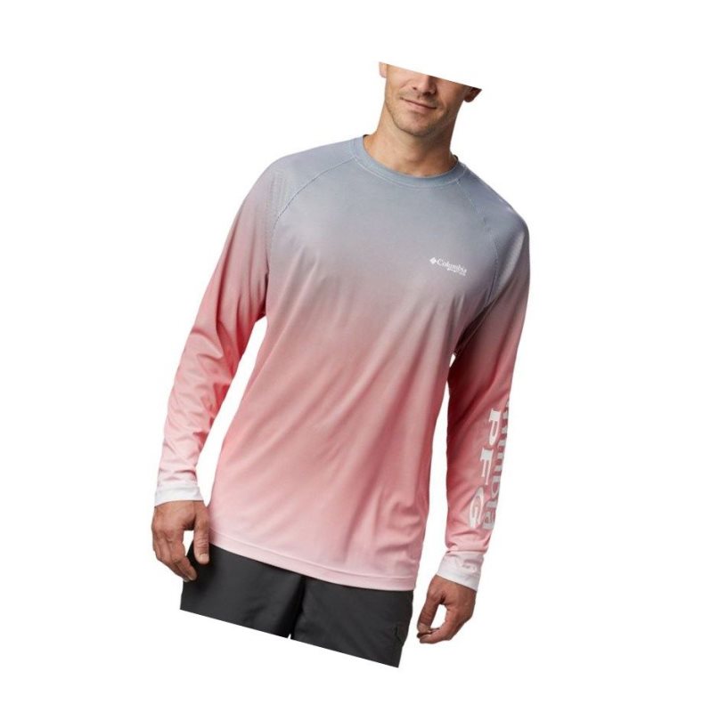 Columbia PFG Terminal Deflector Printed Long Sleeve Sweatshirt Erkek Kırmızı | 54310-GWYE