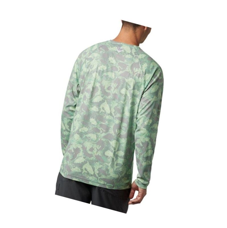 Columbia PFG Terminal Deflector Printed Long Sleeve Sweatshirt Erkek Gri Camo | 23745-YLVS