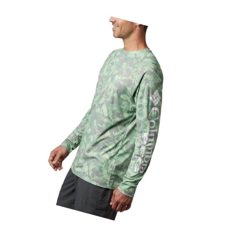 Columbia PFG Terminal Deflector Printed Long Sleeve Sweatshirt Erkek Gri Camo | 23745-YLVS
