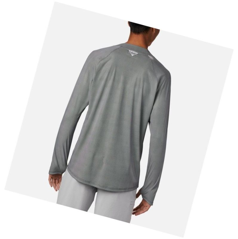 Columbia PFG Terminal Deflector Zero Mock Long Sleeve Sweatshirt Erkek Siyah | 76032-BDVW