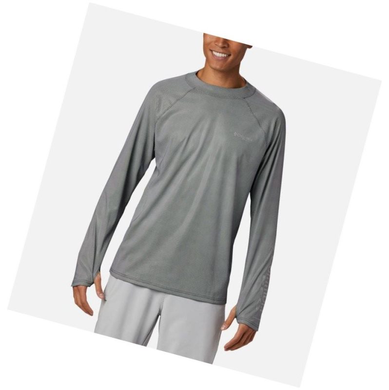 Columbia PFG Terminal Deflector Zero Mock Long Sleeve Sweatshirt Erkek Siyah | 76032-BDVW