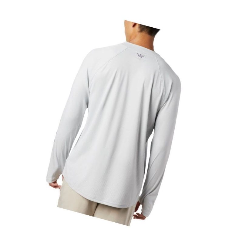 Columbia PFG Terminal Deflector Zero Mock Long Sleeve Sweatshirt Erkek Gri | 91623-EVUK