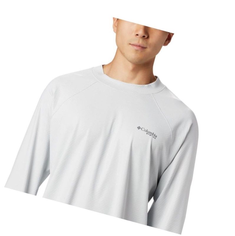 Columbia PFG Terminal Deflector Zero Mock Long Sleeve Sweatshirt Erkek Gri | 91623-EVUK