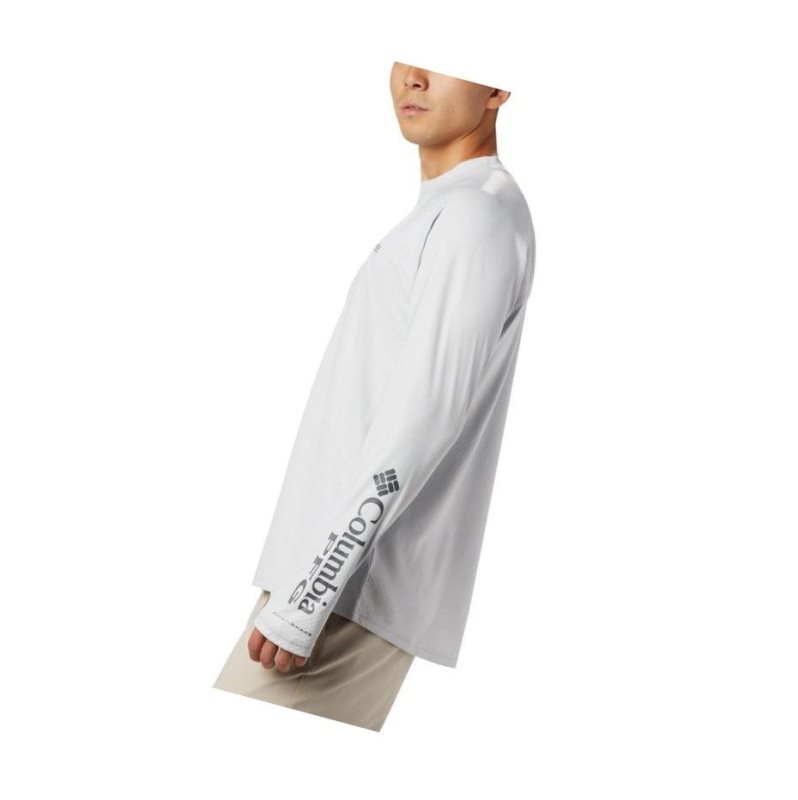 Columbia PFG Terminal Deflector Zero Mock Long Sleeve Sweatshirt Erkek Gri | 91623-EVUK