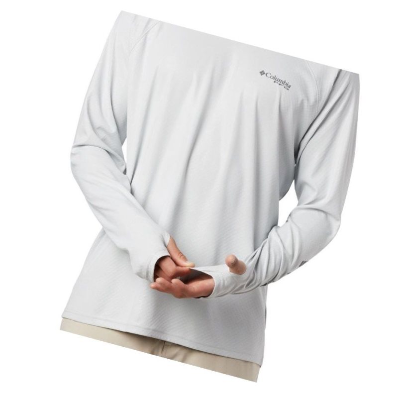 Columbia PFG Terminal Deflector Zero Mock Long Sleeve Sweatshirt Erkek Gri | 91623-EVUK