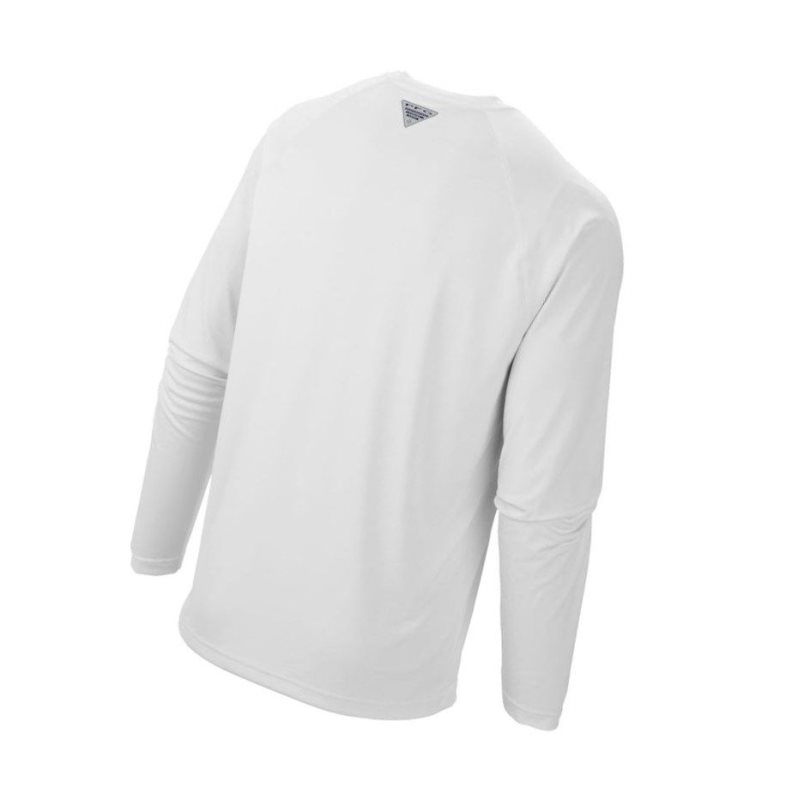 Columbia PFG Terminal Tackle?Long Sleeve Tall Sweatshirt Erkek Beyaz | 04591-QXPG