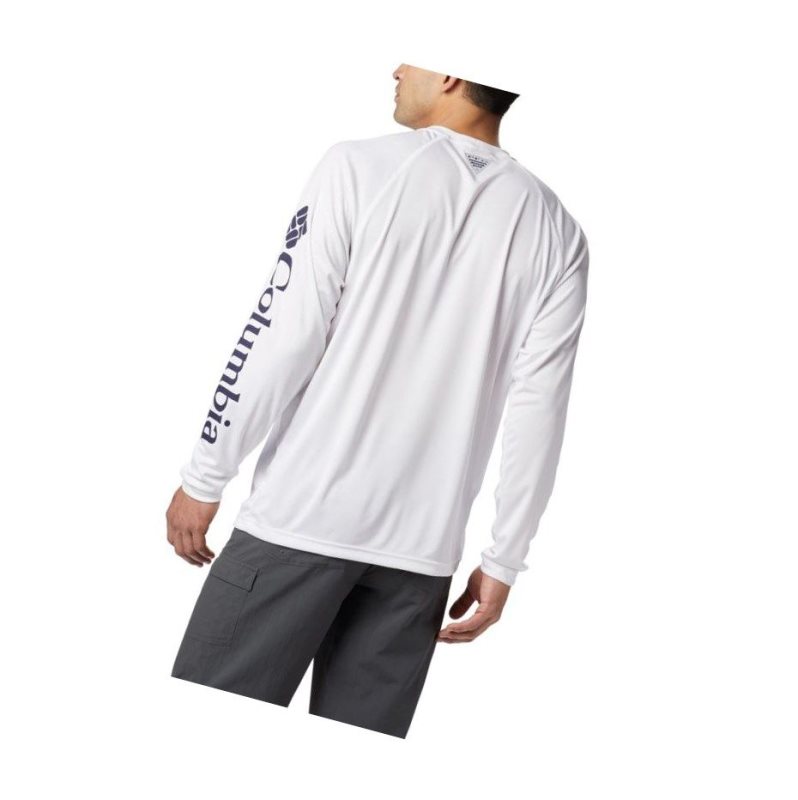 Columbia PFG Terminal Tackle?Long Sleeve Tall Sweatshirt Erkek Beyaz | 04591-QXPG