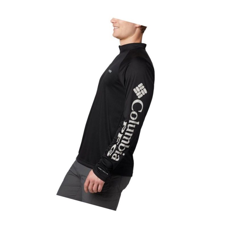 Columbia PFG Terminal Tackle 1/4 Zip Big Sweatshirt Erkek Siyah Gri | 80235-SVBO