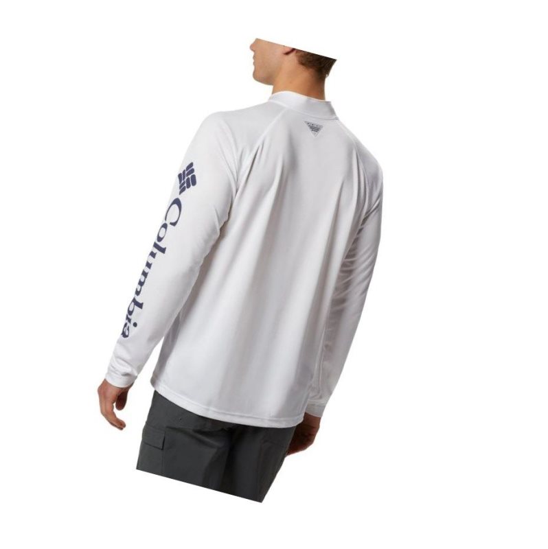 Columbia PFG Terminal Tackle 1/4 Zip Big Sweatshirt Erkek Beyaz | 61804-DYHZ