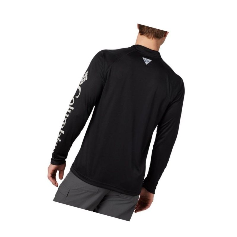 Columbia PFG Terminal Tackle 1/4 Zip Sweatshirt Erkek Siyah Gri | 96754-RHMS